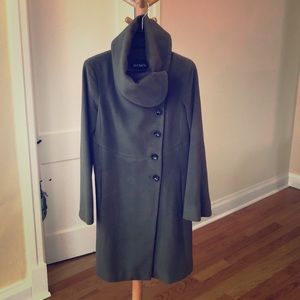 Max&Co Long Wool Coat w/Cowl Neck